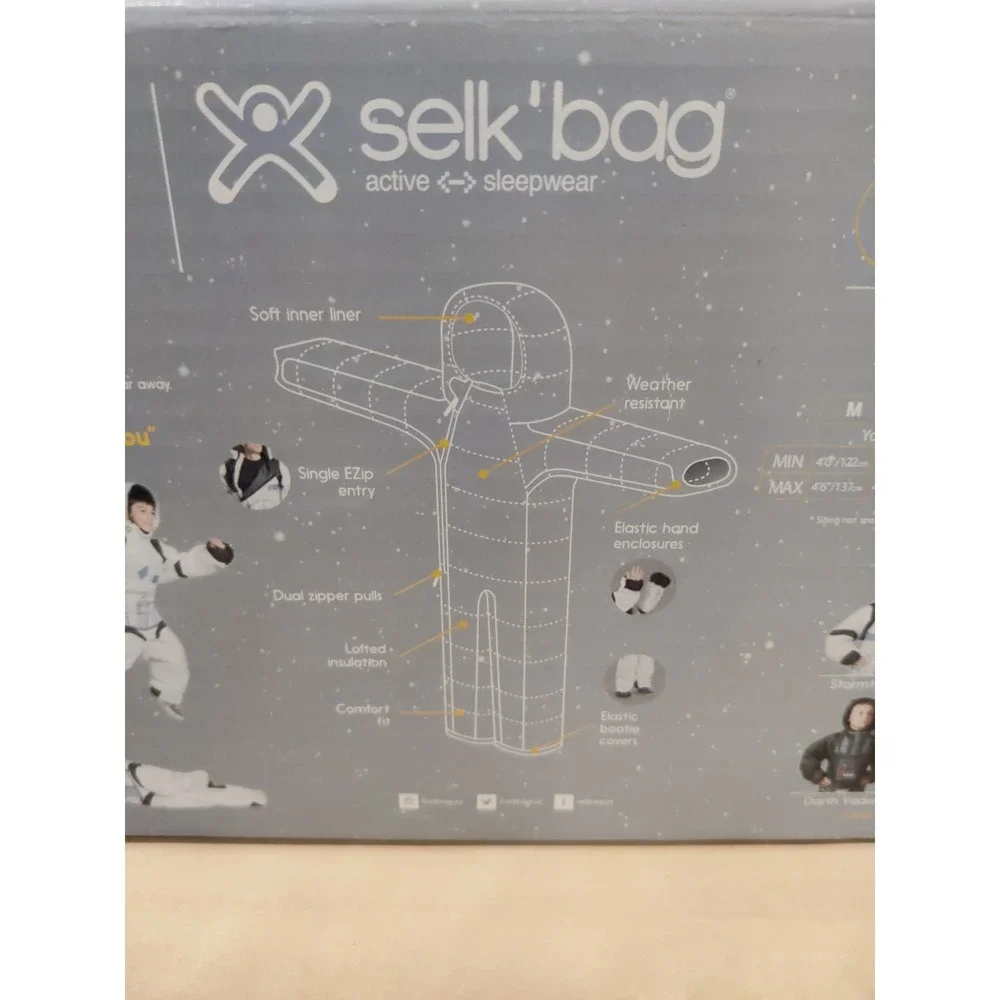 Selk'bag - Star Wars Kids Stormtrooper Sleeping Bag Size L Box & Bag HTF NEW
